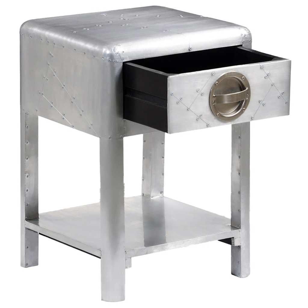 Aviator End Table with 1 Drawer Vintage Aircraft Airman Style