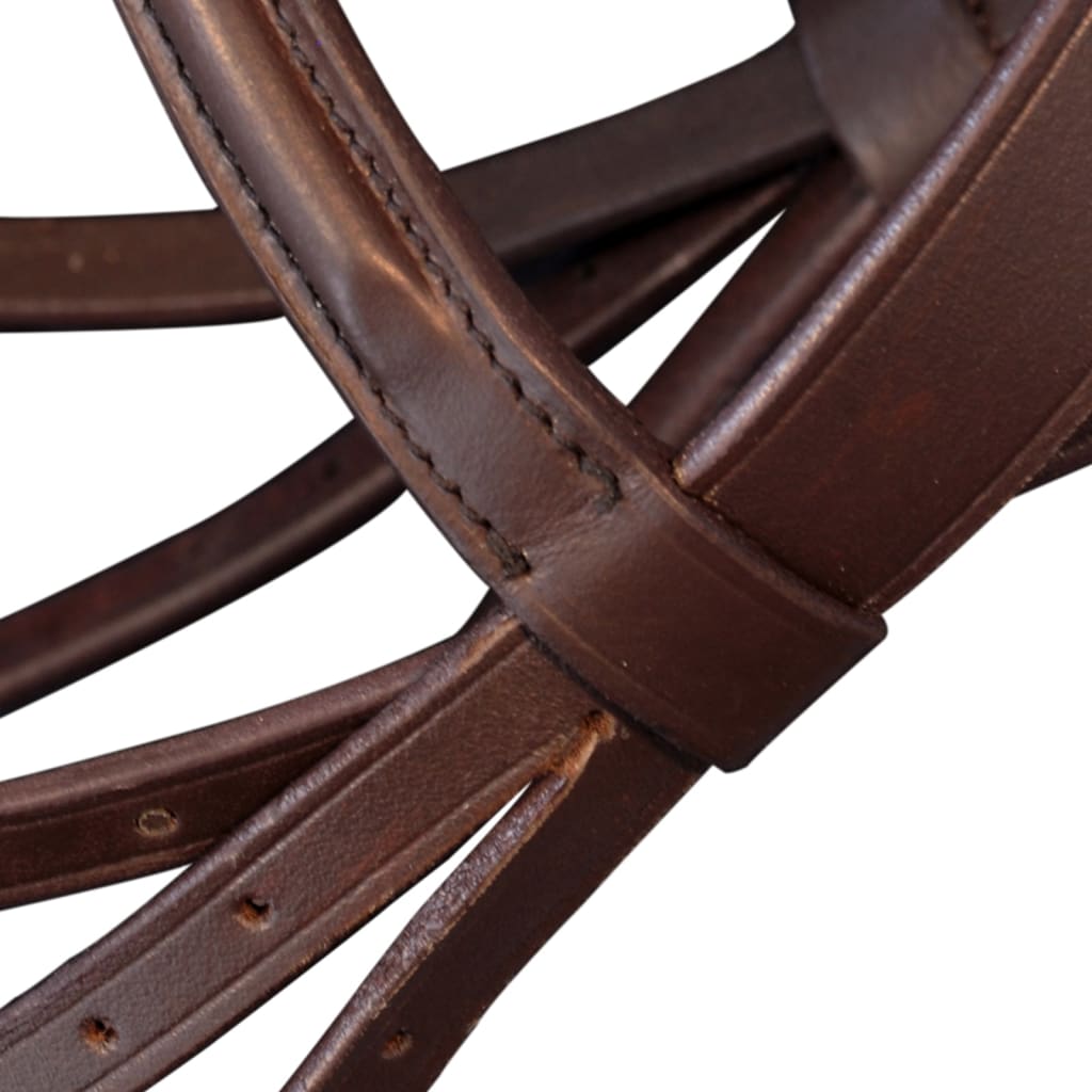 Leather Flash Bridle with Reins and Bit Brown Pony