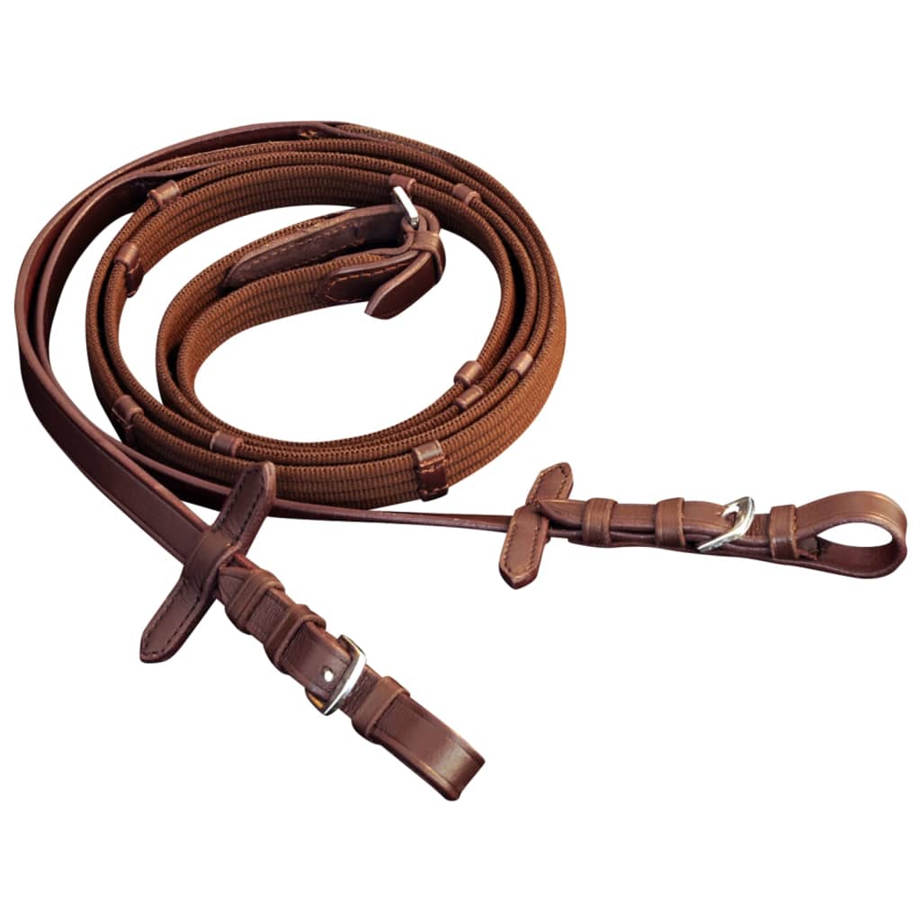 Leather Flash Bridle with Reins and Bit Brown Pony