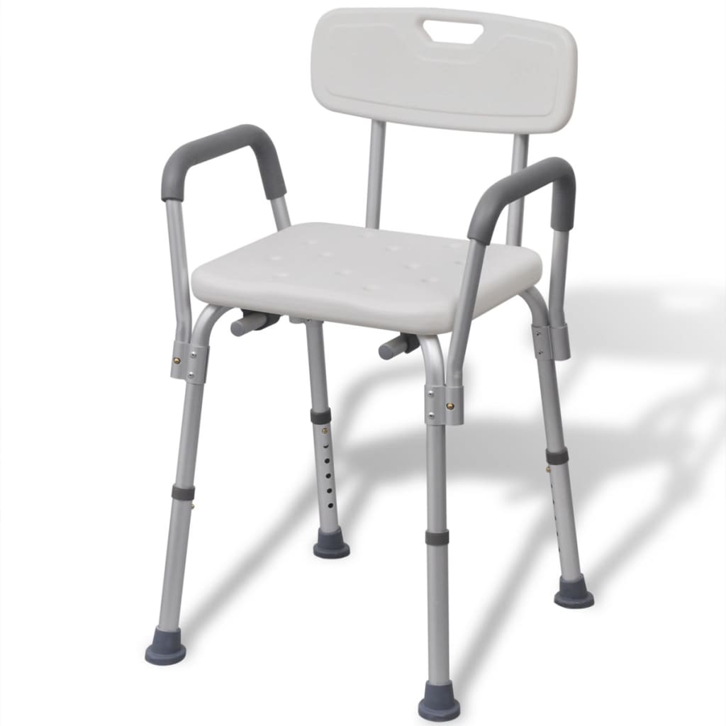 vidaXL Shower Chair Aluminium White