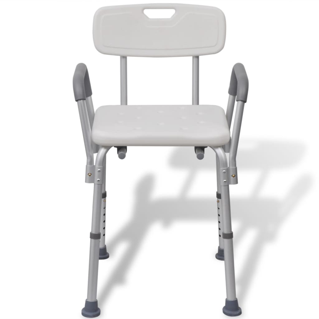 vidaXL Shower Chair Aluminium White