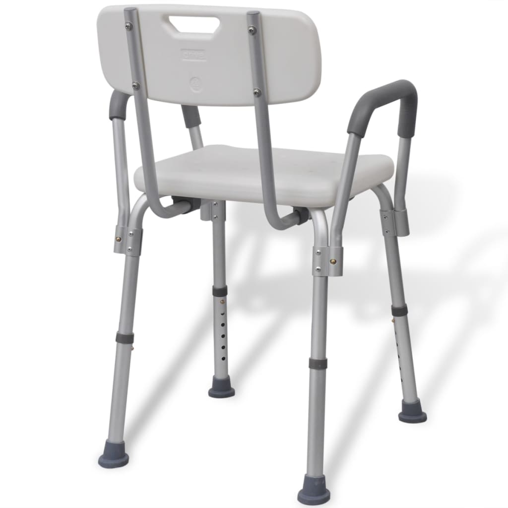 vidaXL Shower Chair Aluminium White