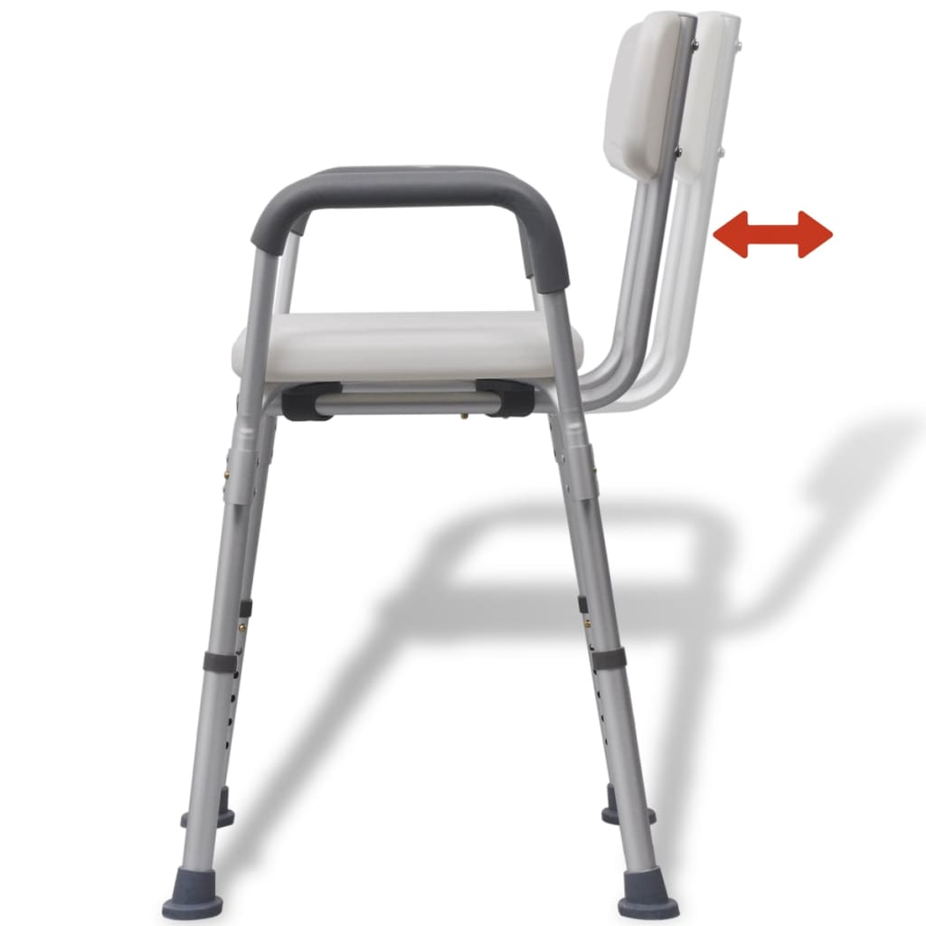 vidaXL Shower Chair Aluminium White