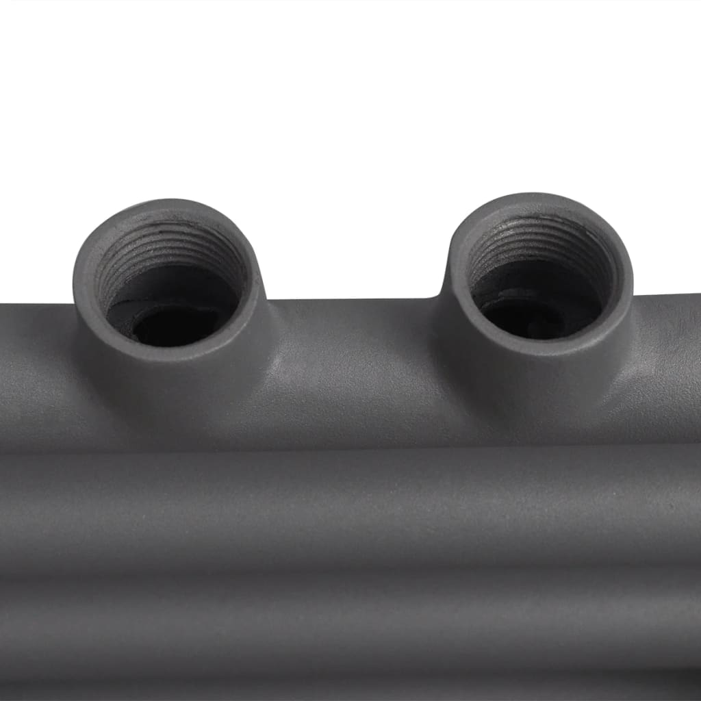 Grey Bathroom Central Heating Towel Rail Radiator Straight 500x764mm