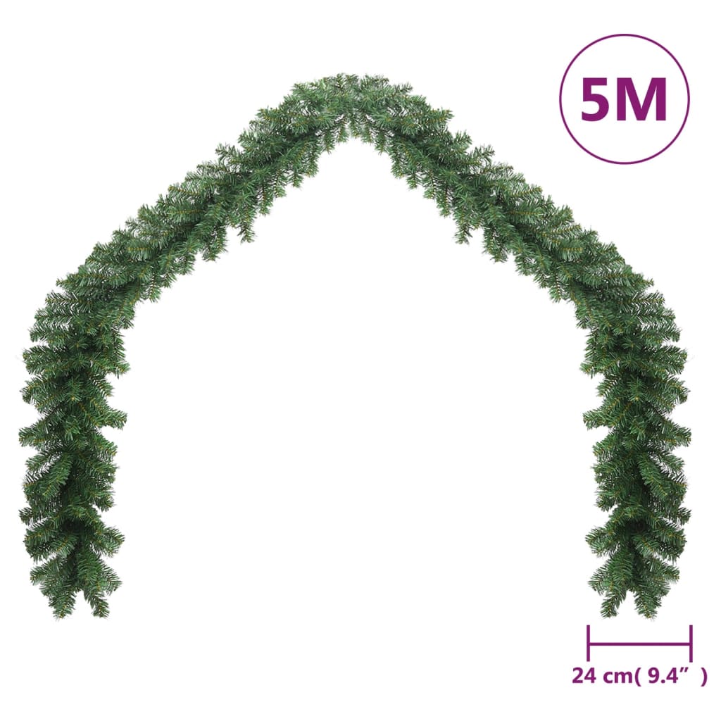 vidaXL Christmas Garland with LED Lights 5 m