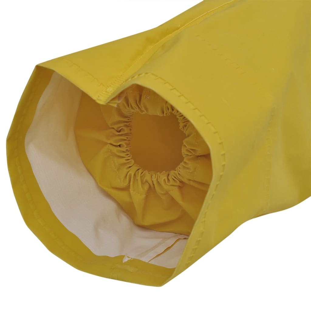 vidaXL Waterproof Heavy-duty 2-piece Rain Suit with Hood Yellow XXL