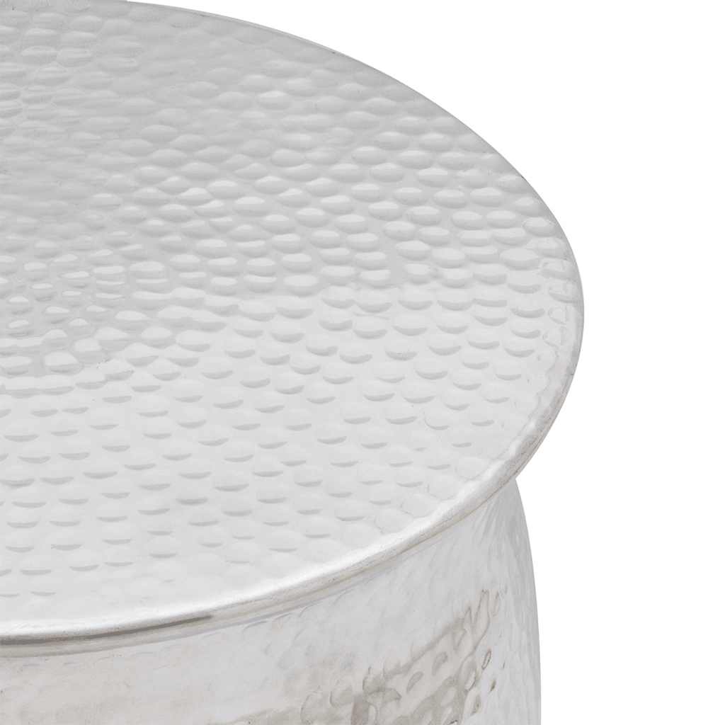 Hammered Aluminium Stool/Side Table Silver
