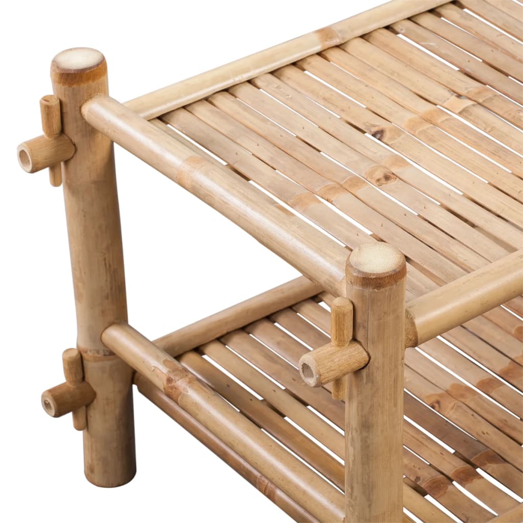 vidaXL 2-Tier Bamboo Shoe Rack