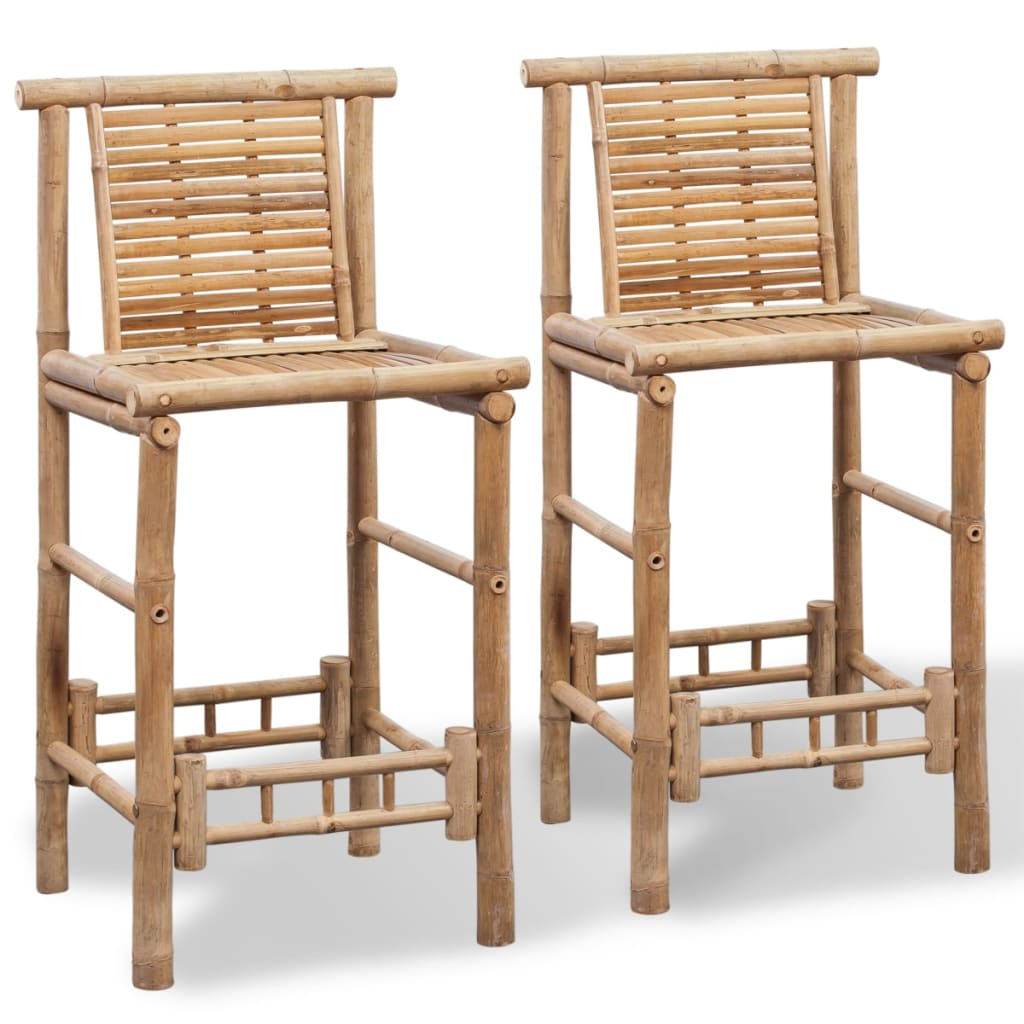 vidaXL Bar Stools 2 pcs Bamboo