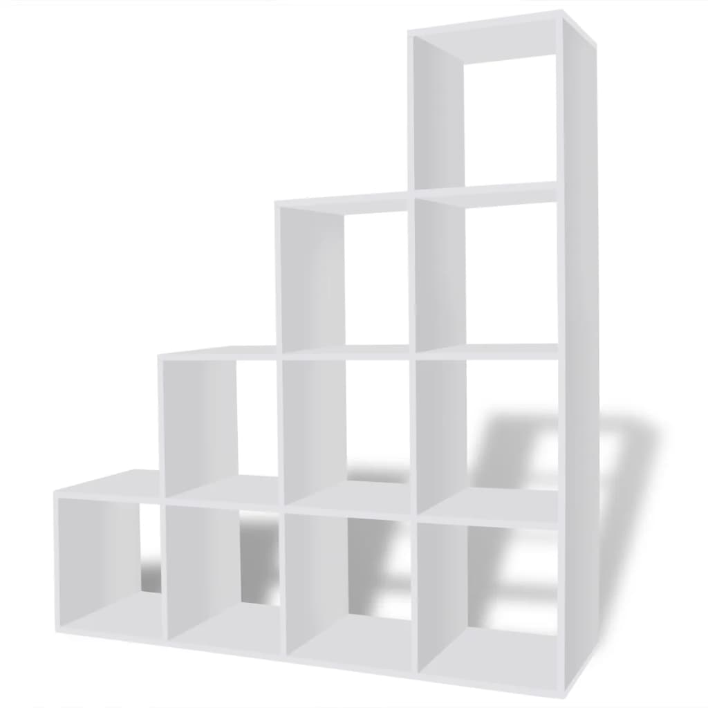 vidaXL Staircase Bookcase/Display Shelf 142 cm White