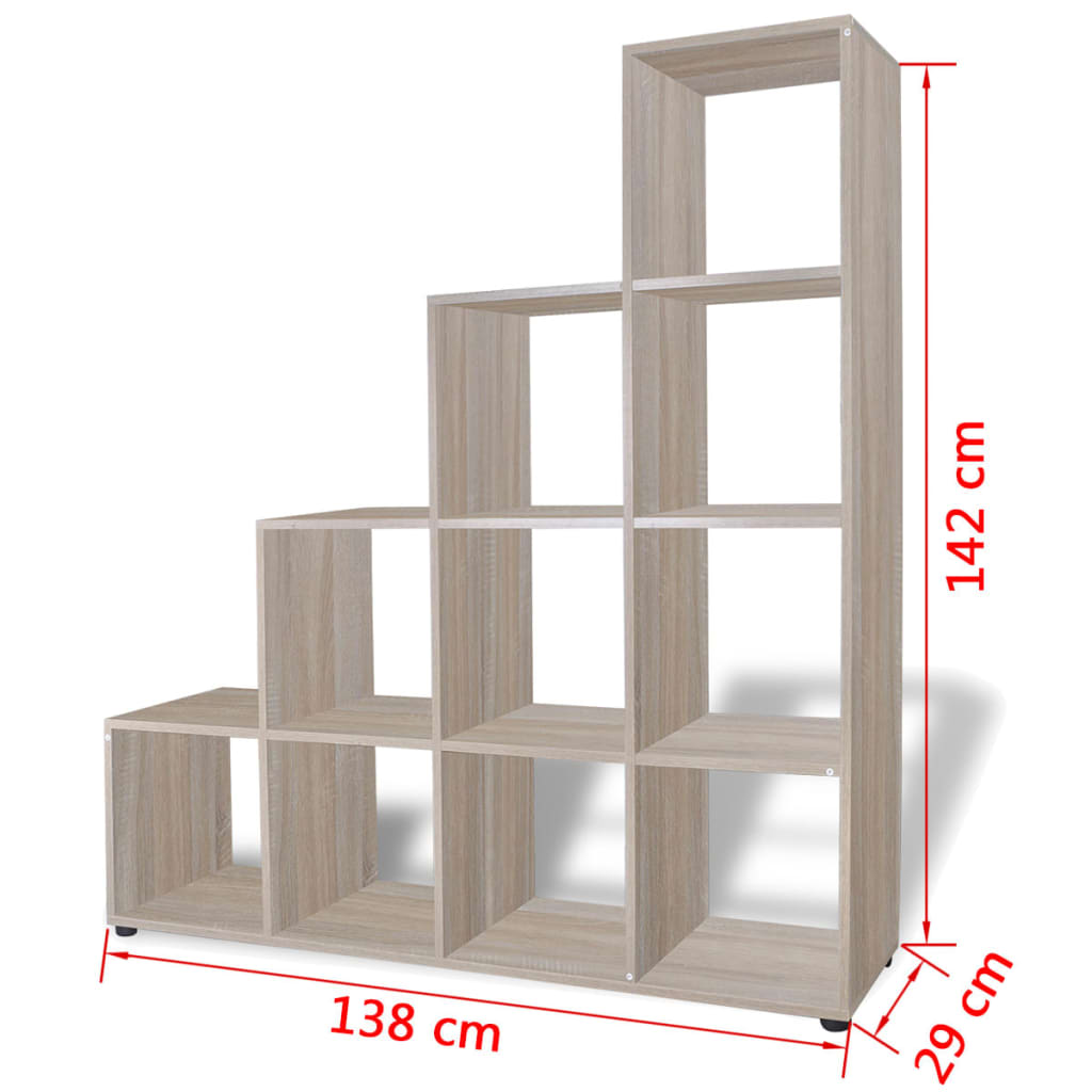 vidaXL Staircase Bookcase/Display Shelf 142 cm Oak