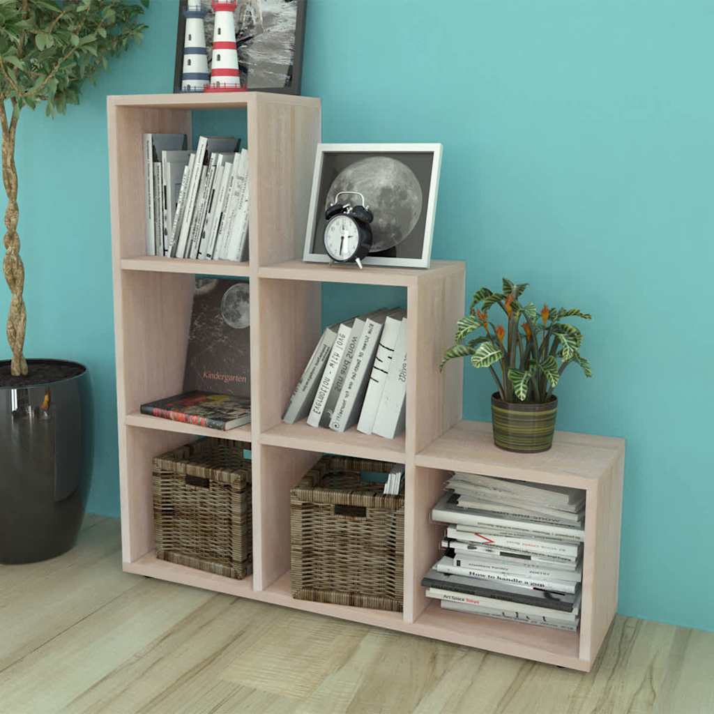 242553 vidaXL Staircase Bookcase/Display Shelf 107 cm Oak