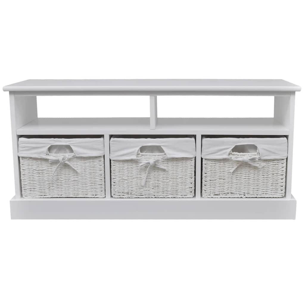 vidaXL Storage Bench Aarau White