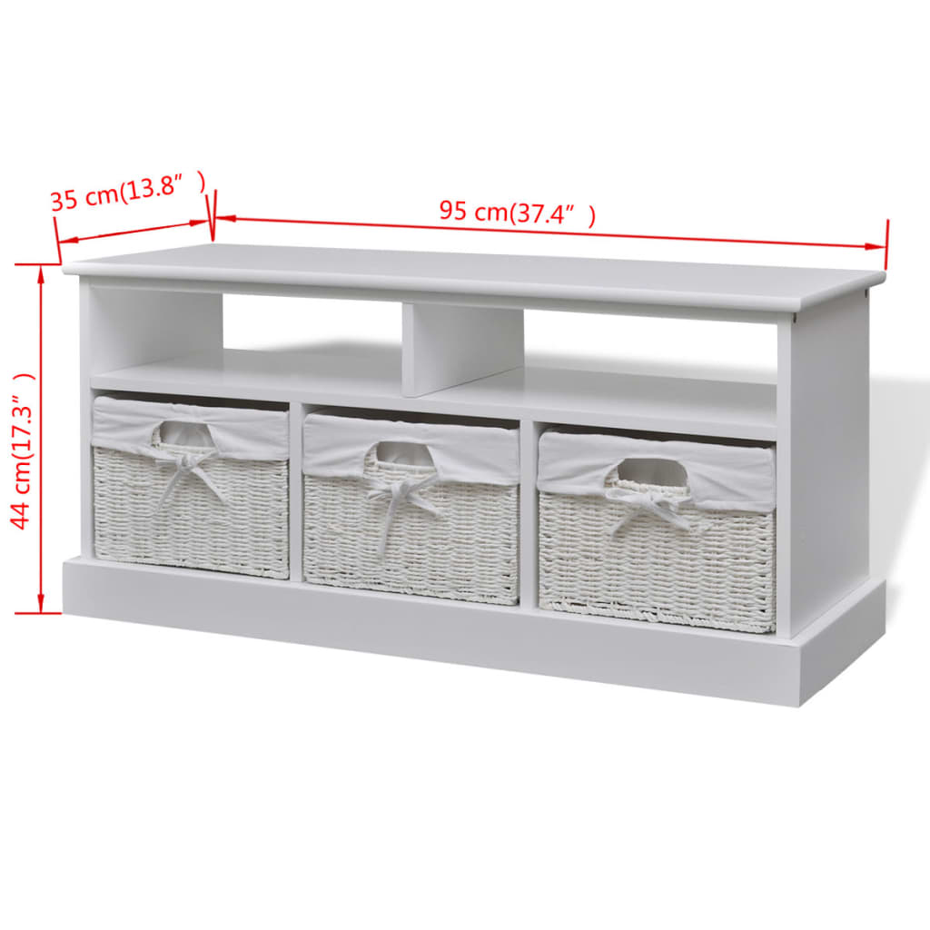 vidaXL Storage Bench Aarau White