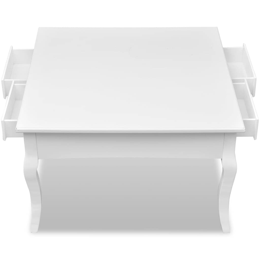 Coffee Table with 4 Drawers White
