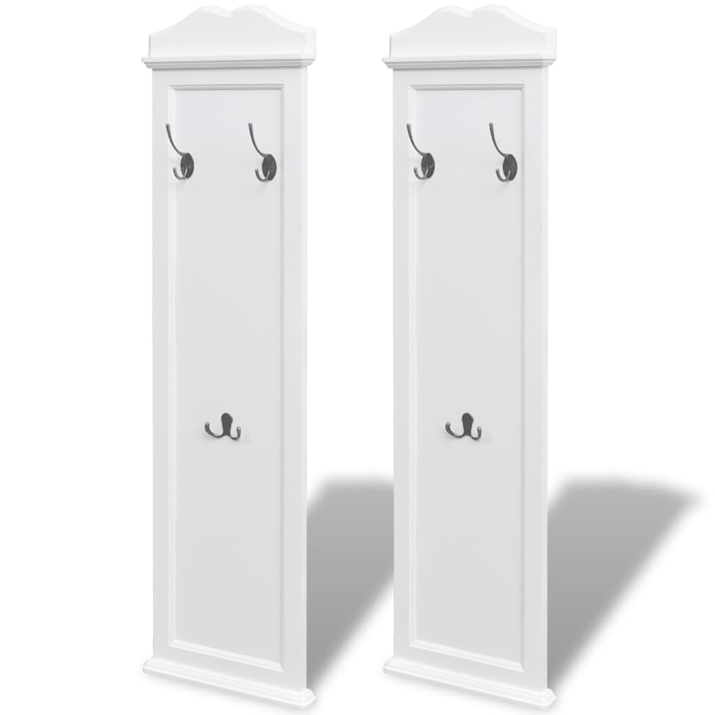 242437 vidaXL Coat Racks 2 pcs White