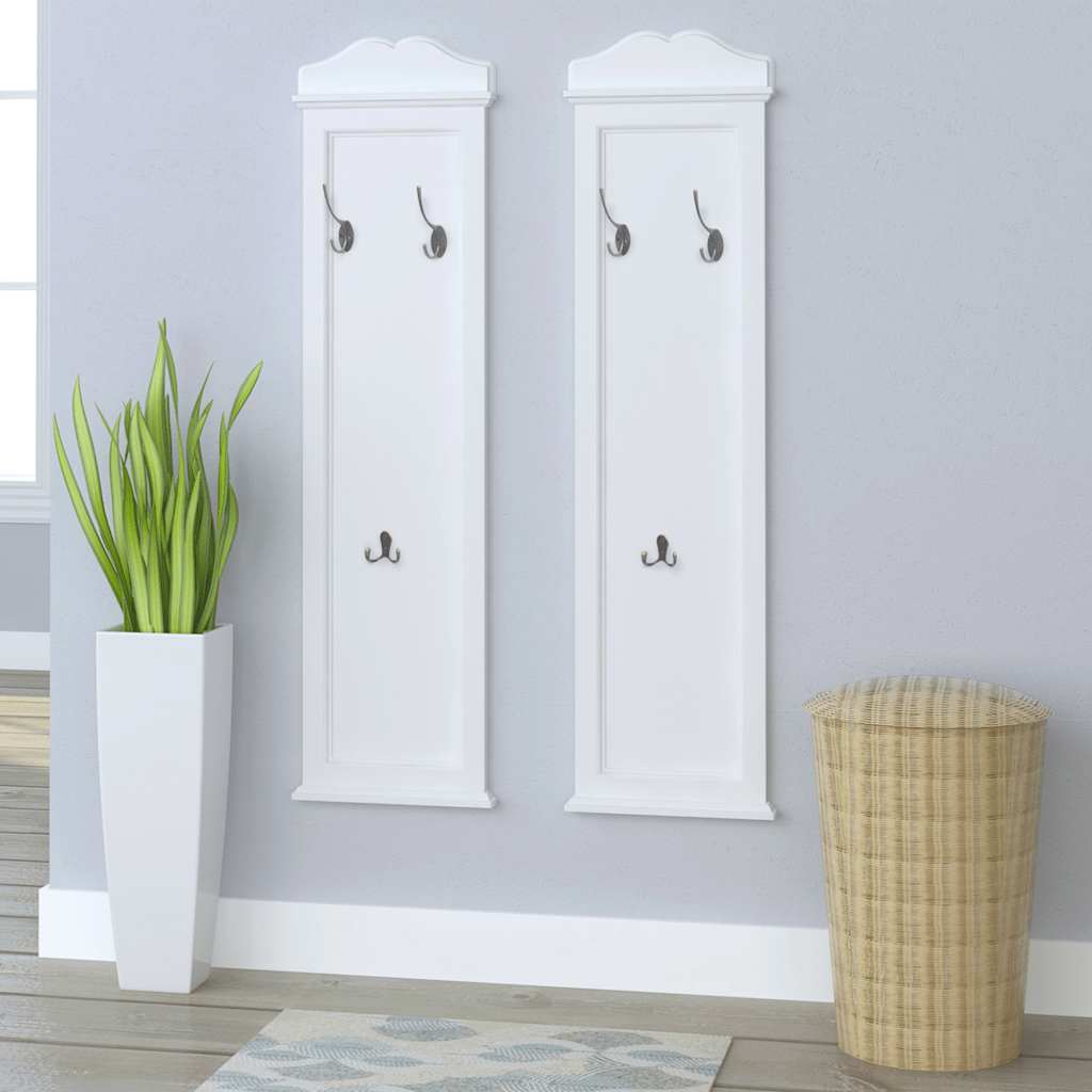 242437 vidaXL Coat Racks 2 pcs White
