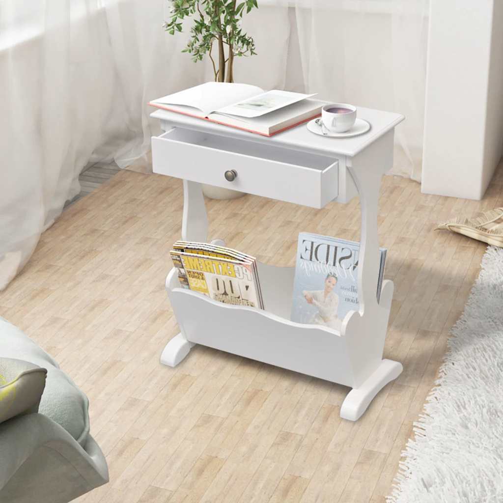 242440 vidaXL Magazine Rack "Melrose" White