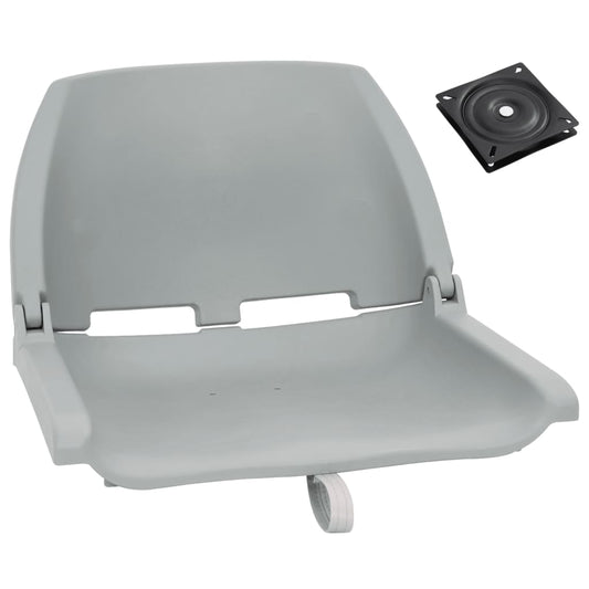 2 Piece Foldable Boat Seat Set Grey