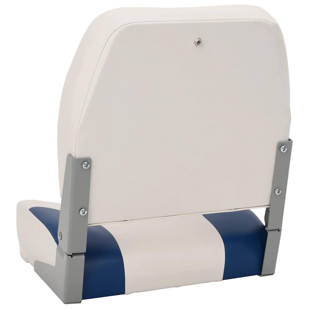 Foldable Boat Seat 2 Set with Blue-white Pillow