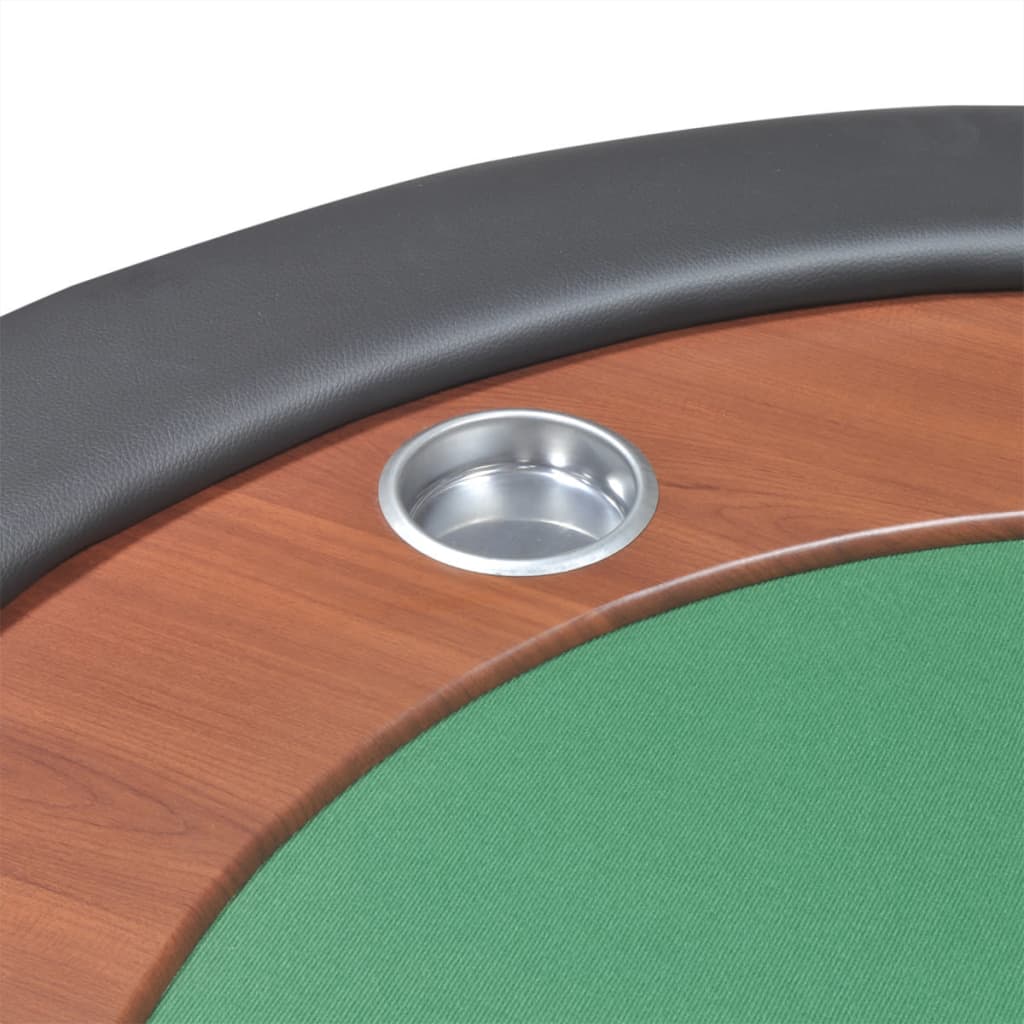 vidaXL 10-Player Poker Table with Dealer Area and Chip Tray Green