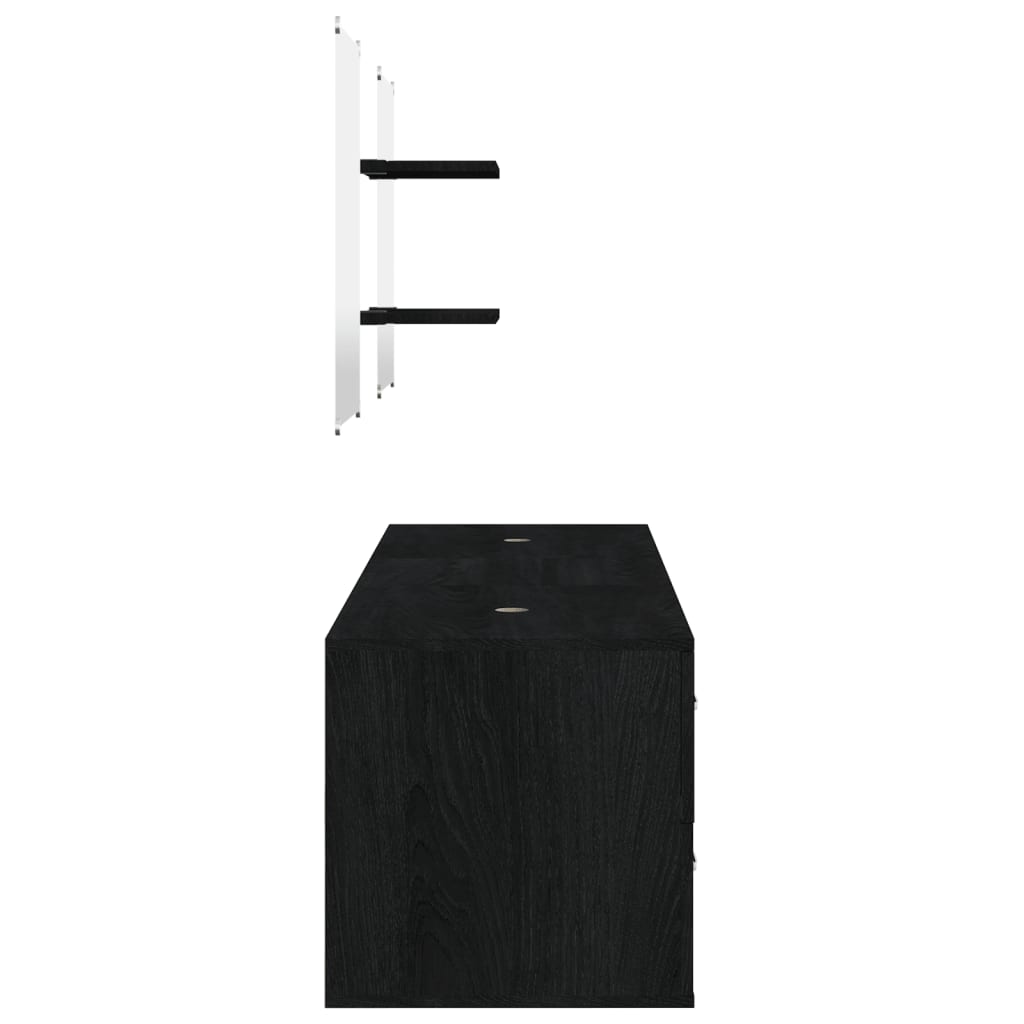 vidaXL 5 Piece Bathroom Furniture Set Black Engineered Wood