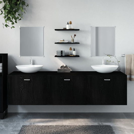 vidaXL 6 Piece Bathroom Furniture Set Black Engineered Wood