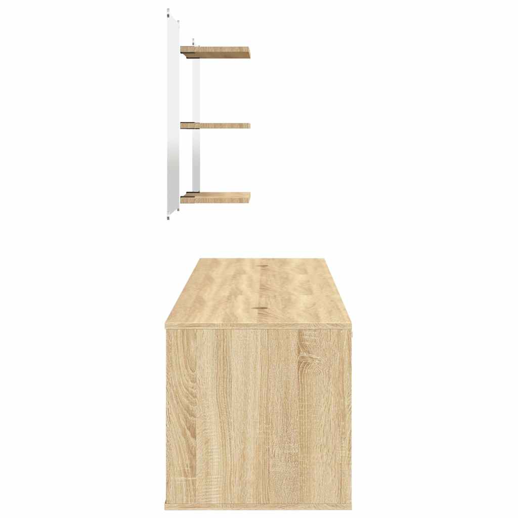6 Piece Bathroom Furniture Set Oak Engineered Wood