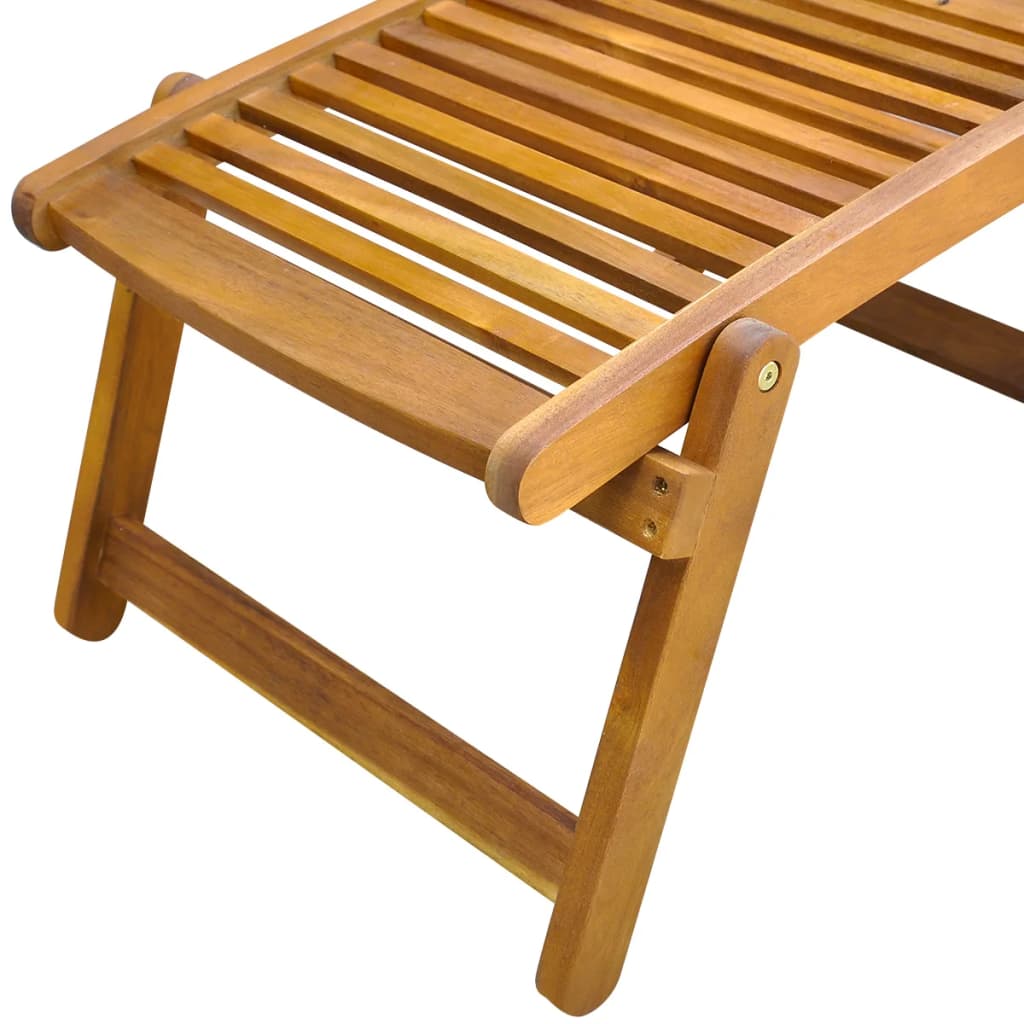 vidaXL Deck Chair with Footrest Solid Acacia Wood