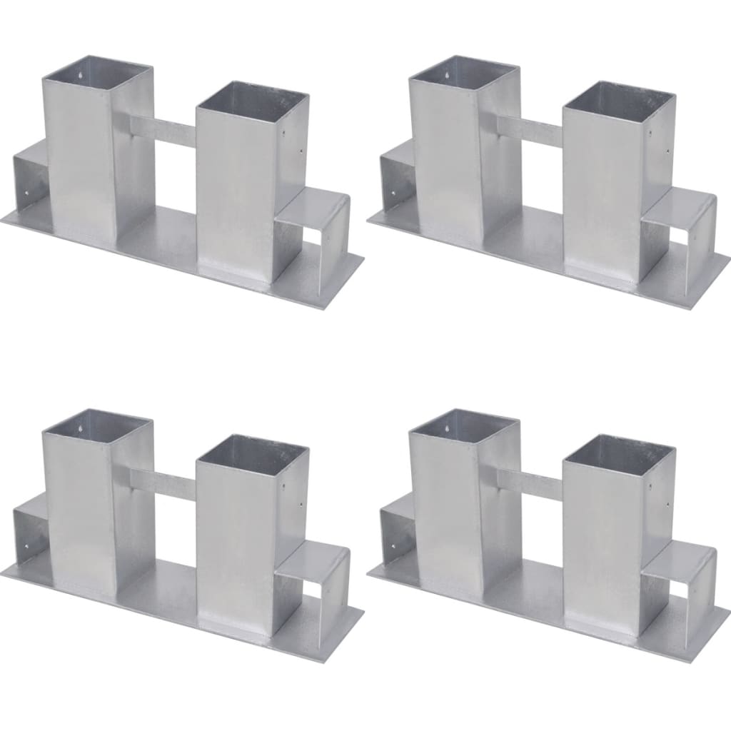 Firewood Stacking Aids 4 pcs Steel Silver