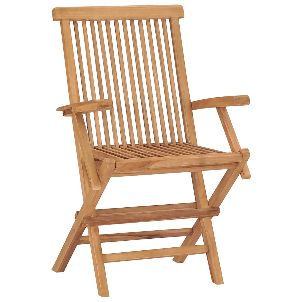 vidaXL Folding Garden Chairs 2 pcs Solid Teak Wood