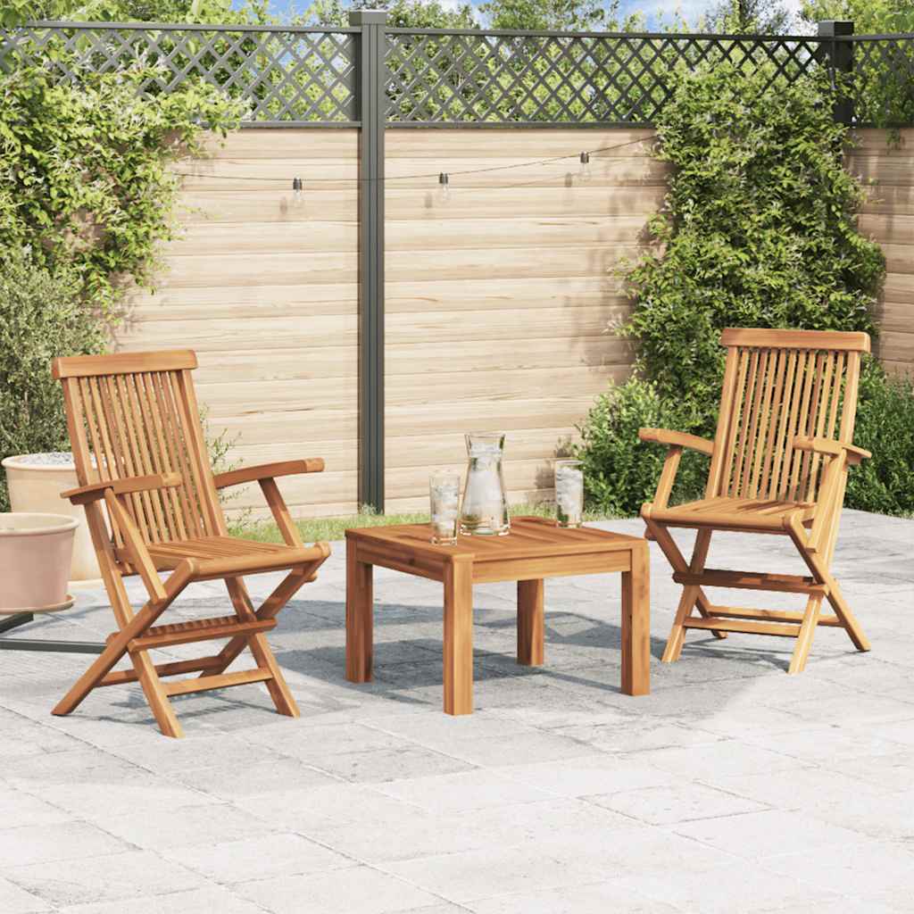 vidaXL Folding Garden Chairs 2 pcs Solid Teak Wood