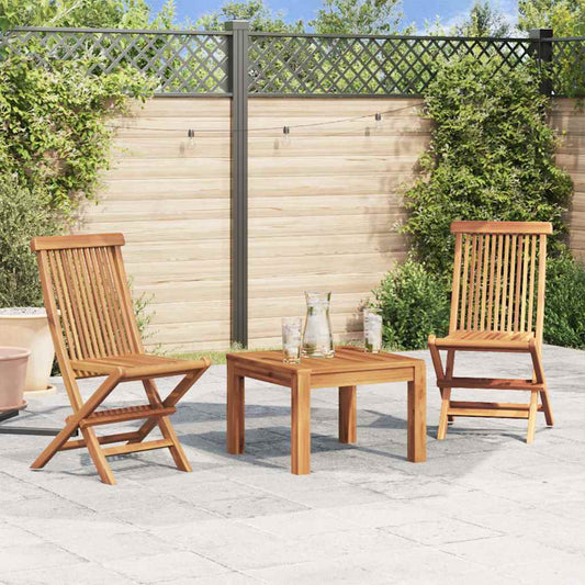 vidaXL Folding Garden Chairs 2 pcs Solid Teak Wood