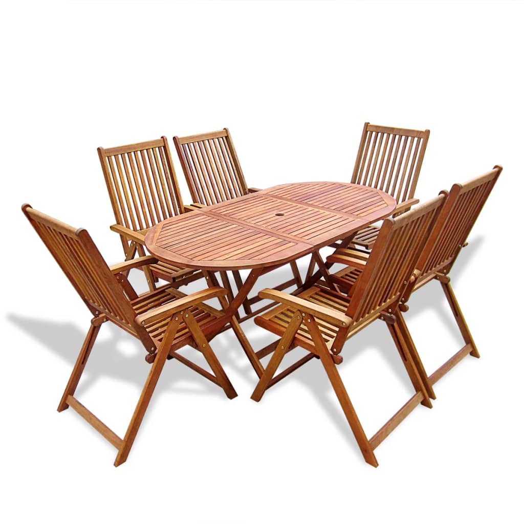 vidaXL 7 Piece Outdoor Dining Set Solid Acacia Wood