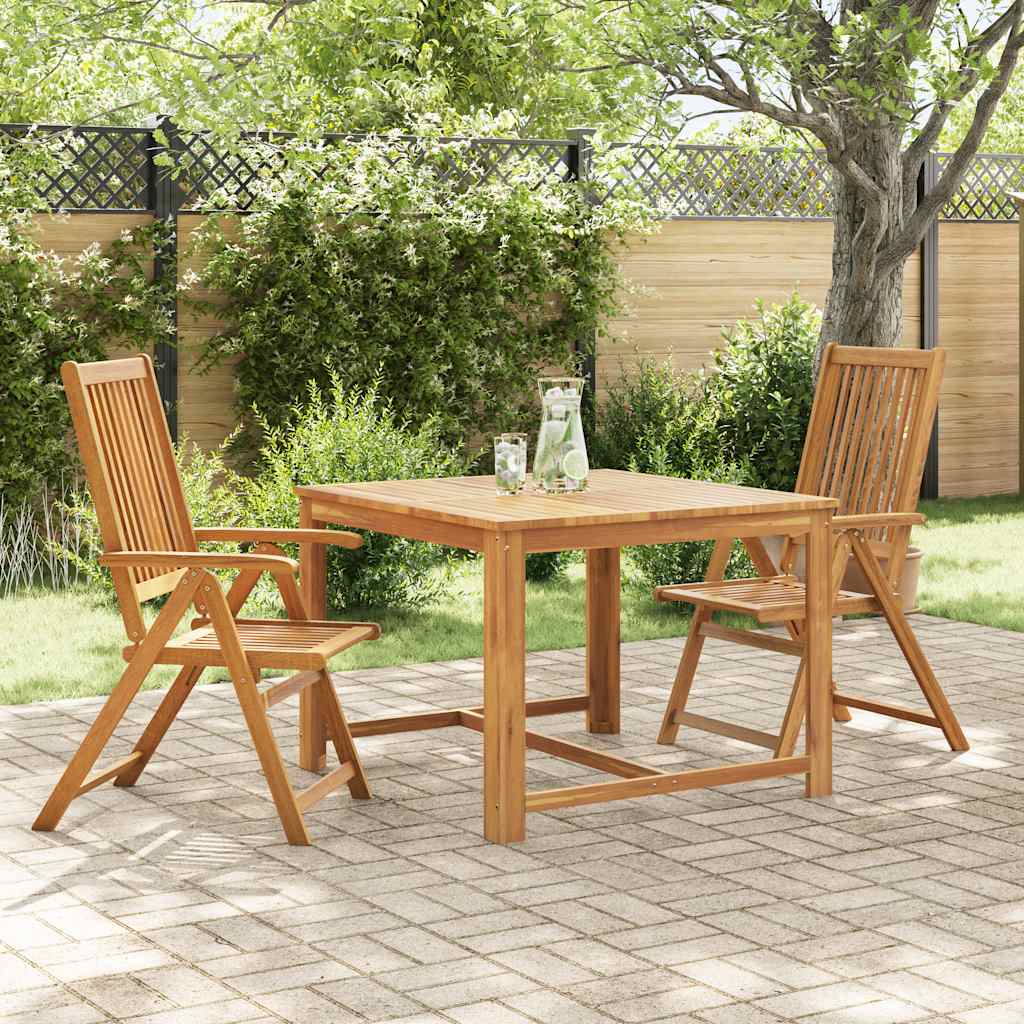 Folding Chairs 2 pcs Solid Acacia Wood