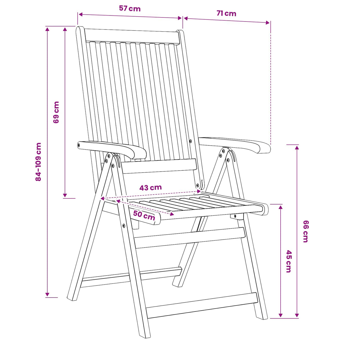 Folding Chairs 2 pcs Solid Acacia Wood