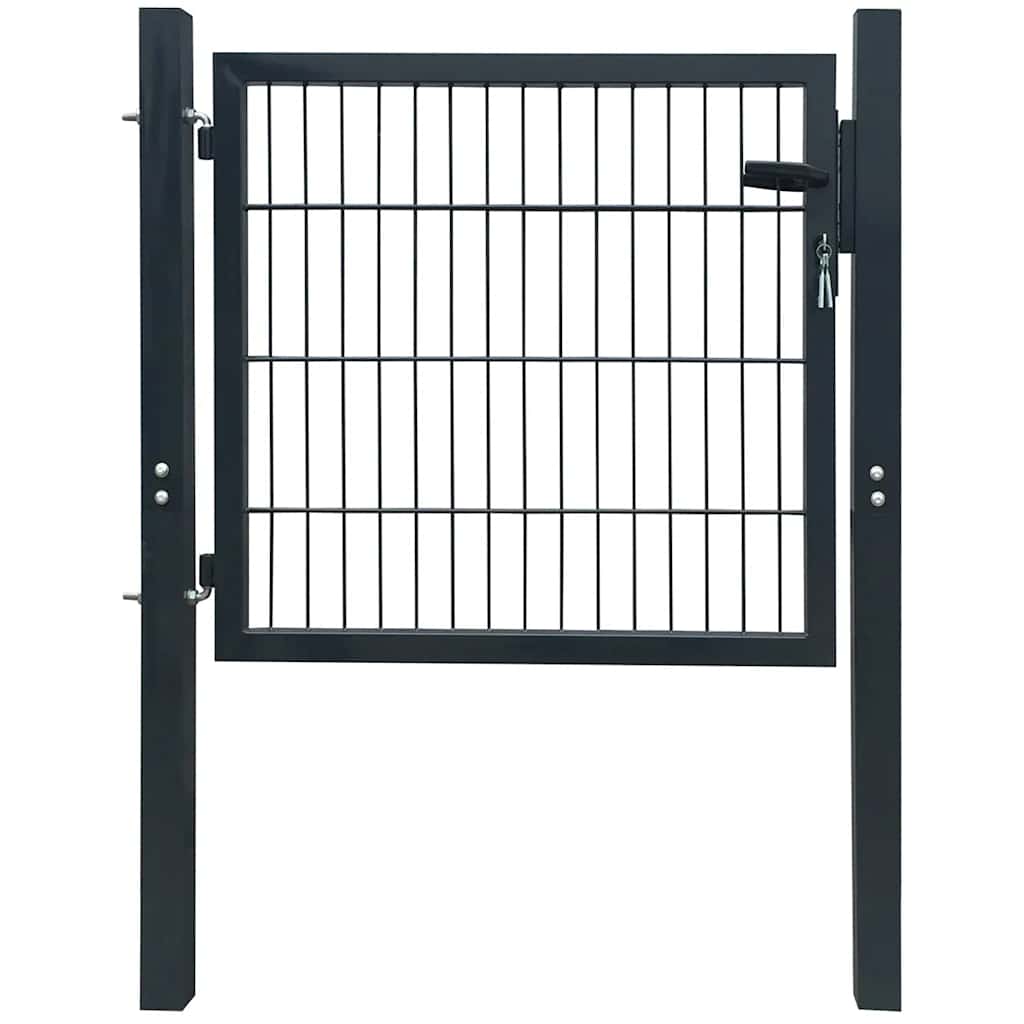 142026 vidaXL Fence Gate Steel Anthracite 100x100 cm