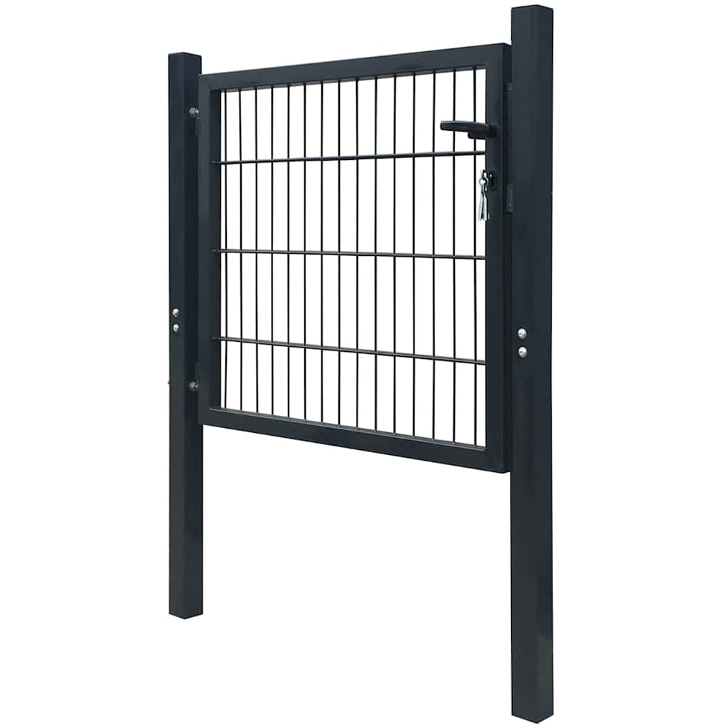 142026 vidaXL Fence Gate Steel Anthracite 100x100 cm