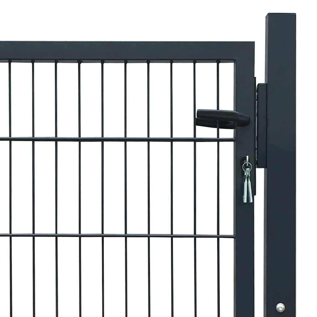 142026 vidaXL Fence Gate Steel Anthracite 100x100 cm