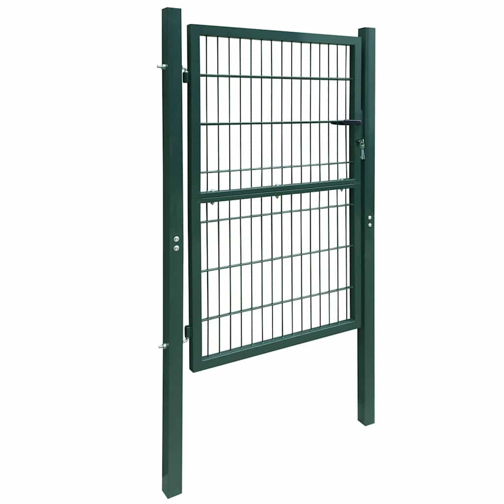 Fence Gate Steel 100x200 cm Green