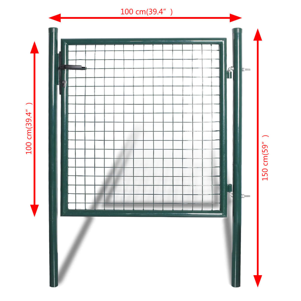 vidaXL Single Door Fence Gate Powder-Coated Steel