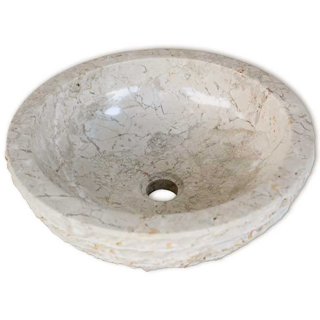 242673 vidaXL Basin Marble 40 cm Cream