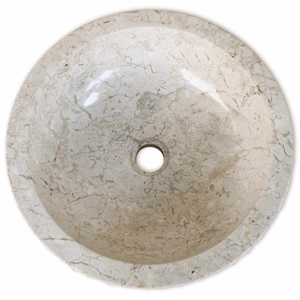 242673 vidaXL Basin Marble 40 cm Cream