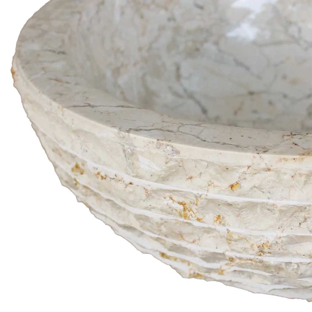 242673 vidaXL Basin Marble 40 cm Cream