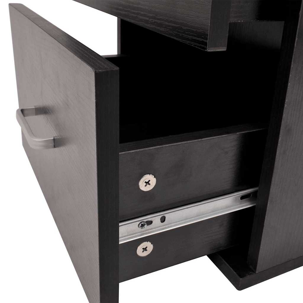 Seven Piece Bathroom Furniture and Basin Set Black
