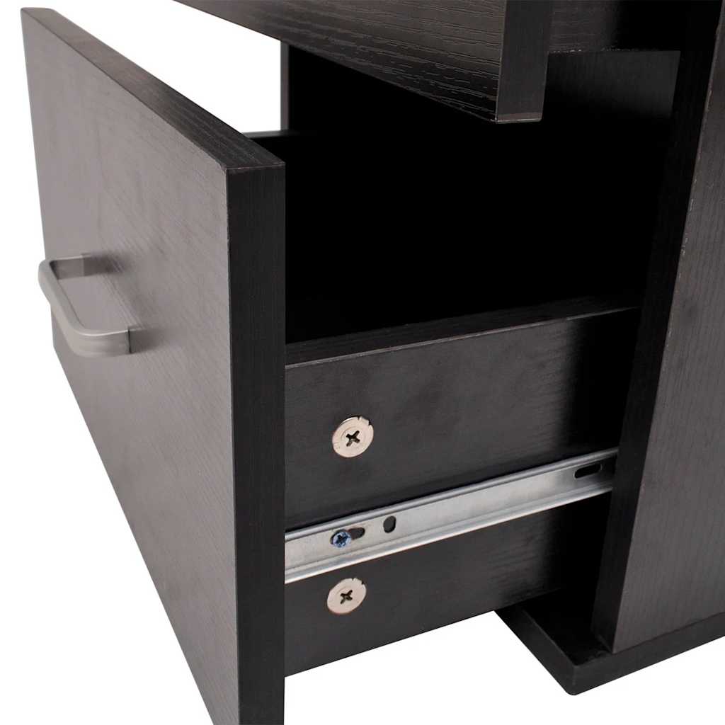 Seven Piece Bathroom Furniture and Basin Set Black