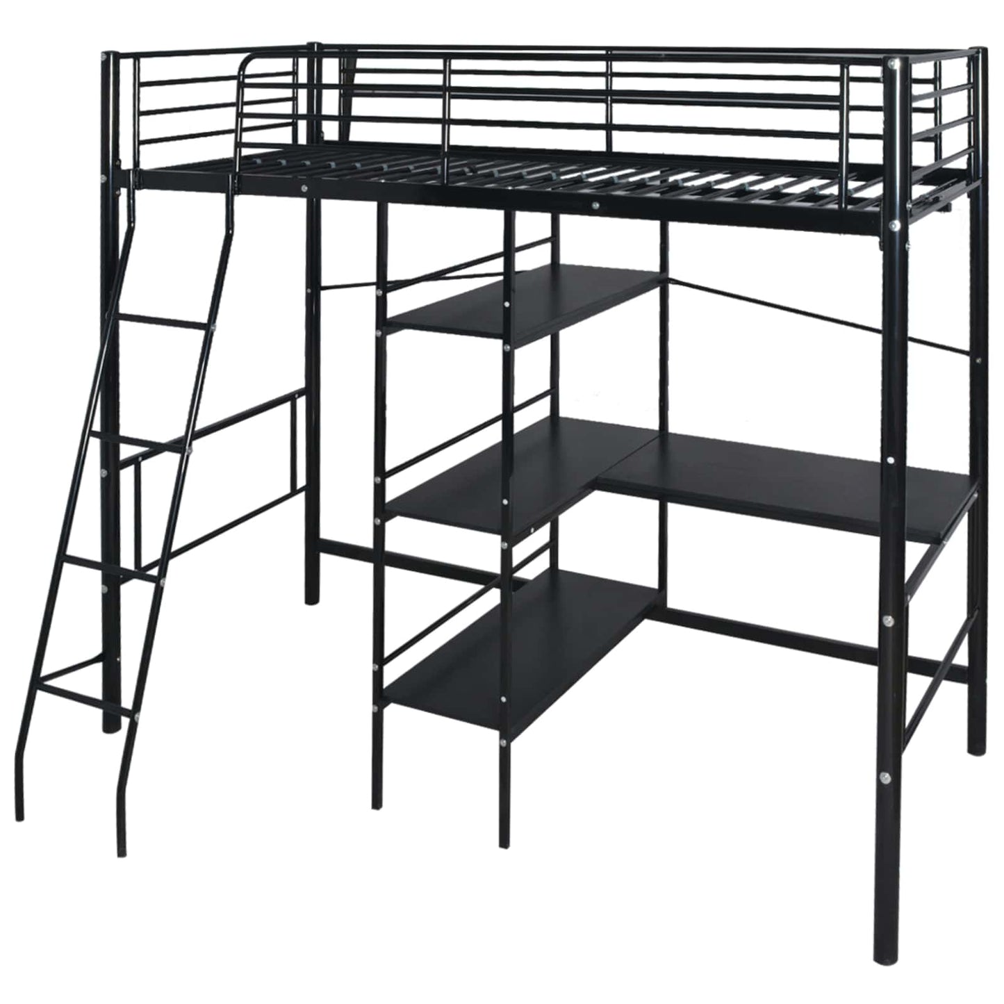 Bed with Mattress Black 200 x 90 cm Metal