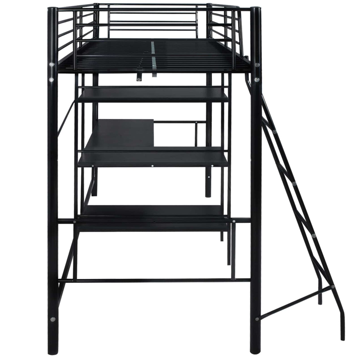 Bed with Mattress Black 200 x 90 cm Metal