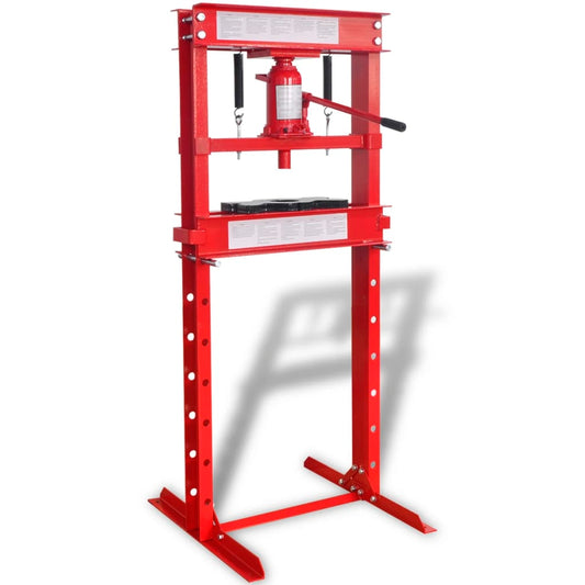 vidaXL Shop Press 20 Ton Red