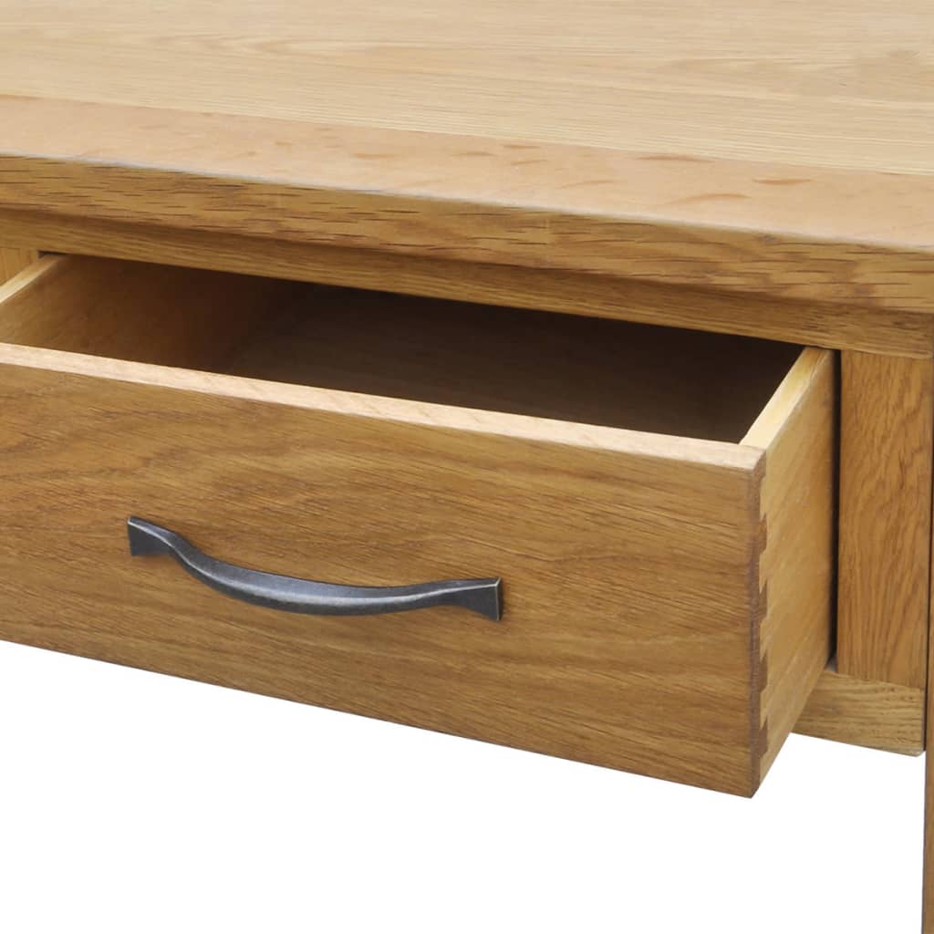 vidaXL Dressing Table with Stool Solid Oak Wood